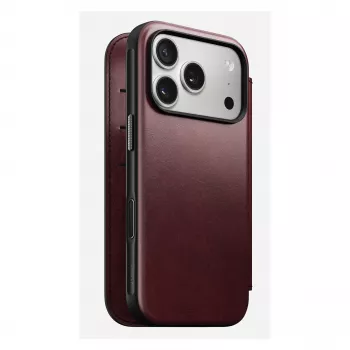 Etui na telefon Nomad Modern Leather Folio dla Apple iPhone 17 Pro, 6,3 cala (16 cm), skóra bordowa
