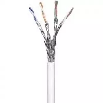 Wentronic Goobay CAT 6 kabel sieciowy, S/FTP (PiMF), biały, 100 m - CCA mieszanka miedzi, AWG 23/1 (drut), LSZH (94222)