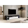 Szafka pod telewizor Cama Meble TORO 200 — 2000×350×410 mm, szary blat z płyty wiórowej, szaro-biały połysk