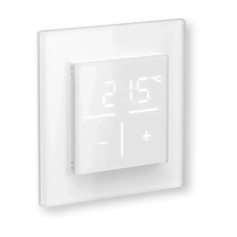 Szklany termostat ścienny Homematic IP 161333A0 z czujnikiem CO2, cyfrowy RF, 230 V, 54,5×54,5×29 mm