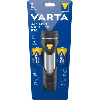 Latarka ręczna Varta Day Light Multi LED F30 Czarna Srebrna Żółta