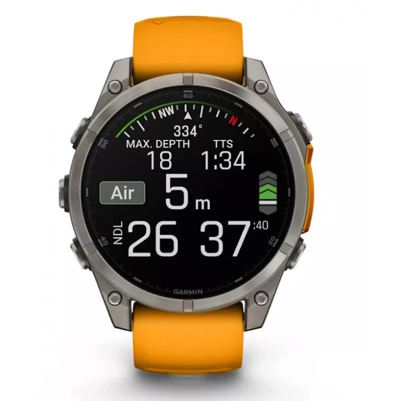 Garmin fenix 8 3,56 cm (1,4) AMOLED 47 mm Cyfrowy 454 x 454 pikseli Ekran dotykowy Grafit Wi-Fi GPS (satelitarny)