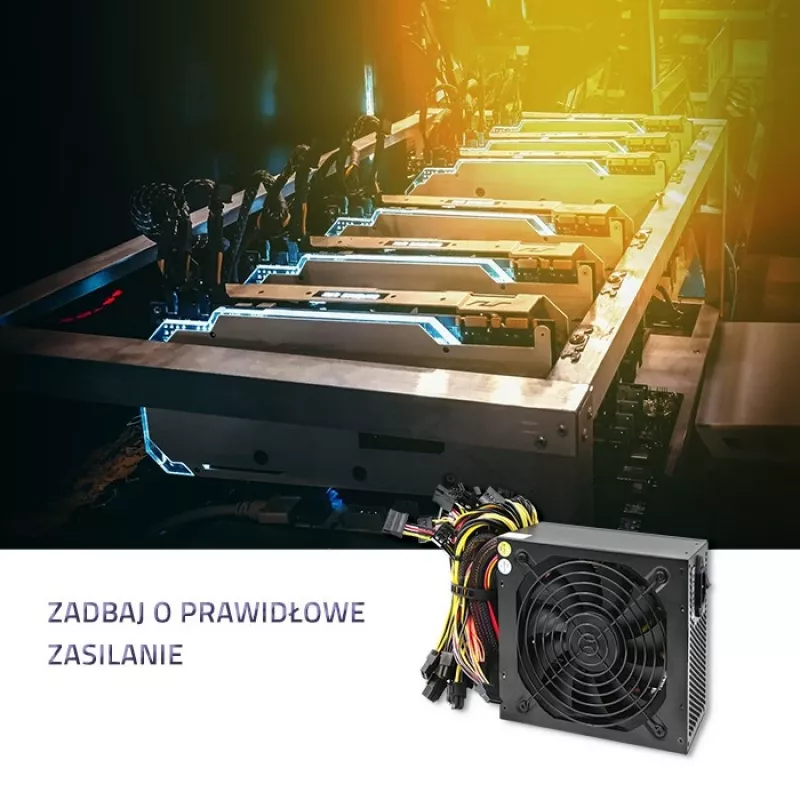 Zasilacz QOLTEC Gaming Miner 1600W Gold, 1600 W, ATX, Gold efficiency
