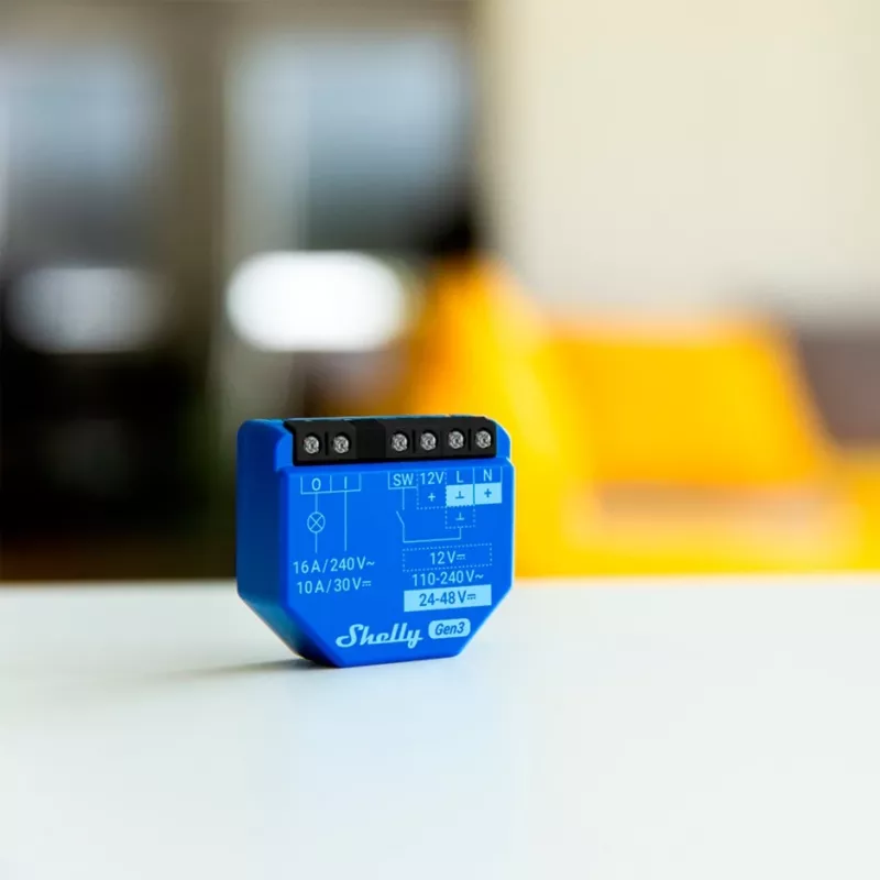 Przekaźnik Inteligentny Wi-Fi 1 GEN3 z Suchym Stykiem Przełącznik Oświetlenia Domowej Automatyki Kompatybilny z Al - Shelly