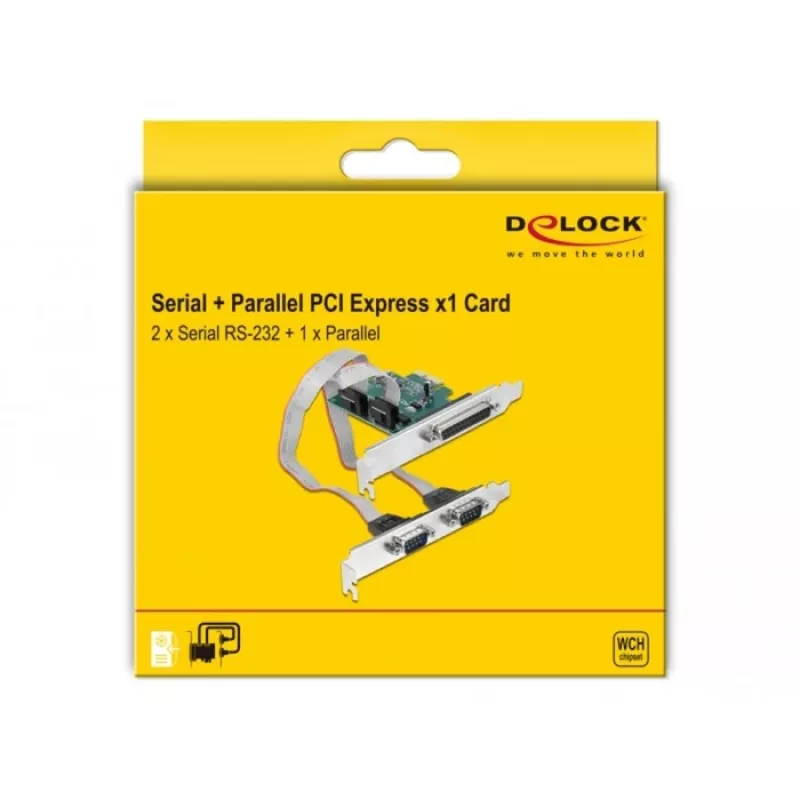 DeLOCK - Adapter Parallel/Serial - PCIe 1,1 Low-Profile - parallel x 1 + Serial x 2 (90413)