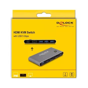 DeLOCK Przełącznik KVM HDMI 8K 60 Hz z USB 5 Gb/s