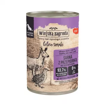 WIEJSKA ZAGRODA Forest Flavours Sarna z przepiórką - mokra karma dla psów - 400g
