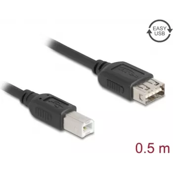 Kabel USB 2.0 DELOCK 81529, USB B na USB A, 0,5 m, czarny