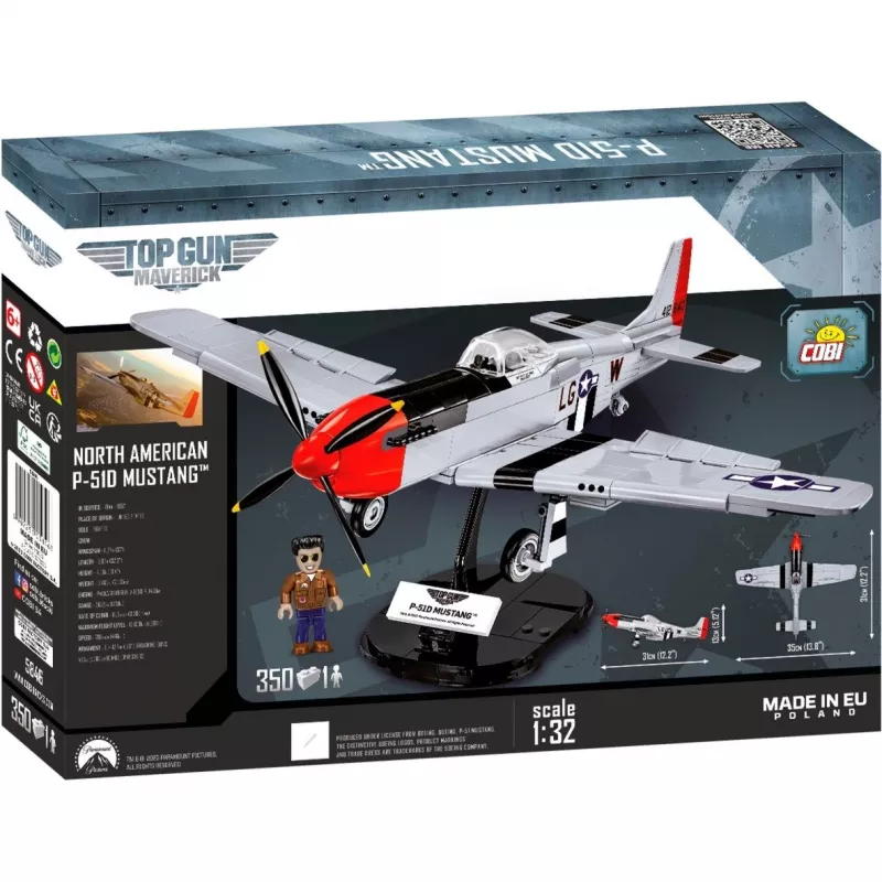 Top Gun Maverick P51D Mustang, Zabawka konstrukcyjna Skala 1:32