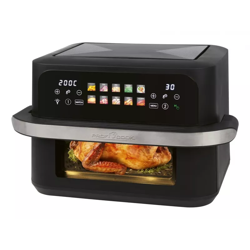ProfiCook PC-FR 1313 H podwójna frytkownica beztłuszczowa, 10 L, 2400 W, czarno-stalowa nierdzewna