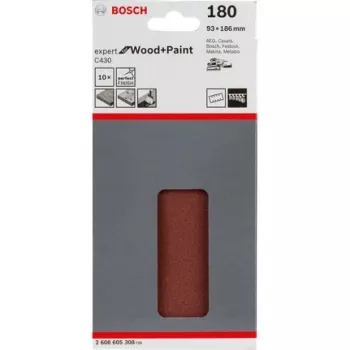 Bosch C430 Expert do drewna i farb, arkusz ścierny, drobne ziarno, P180, żywica syntetyczna, prace wykończeniowe, usuwanie farby, farba, drewno