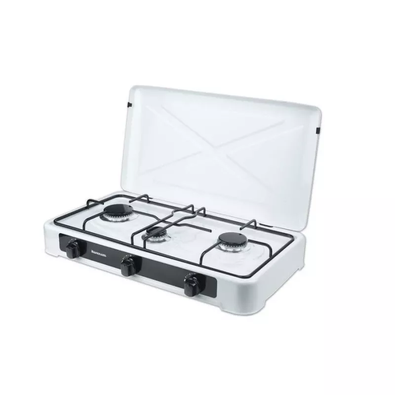 Gazowa płyta stołowa Ravanson K-03TB [biała; 3 strefy]