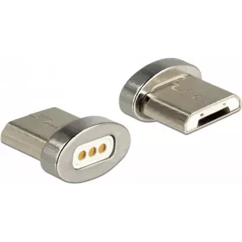 Adapter kablowy DeLOCK 65929 USB Type Micro-B Magnet Interface Srebrny