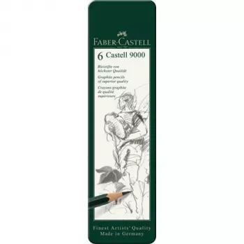 Ołówek grafitowy Faber-Castell 9000 zielony Wood 6 szt.