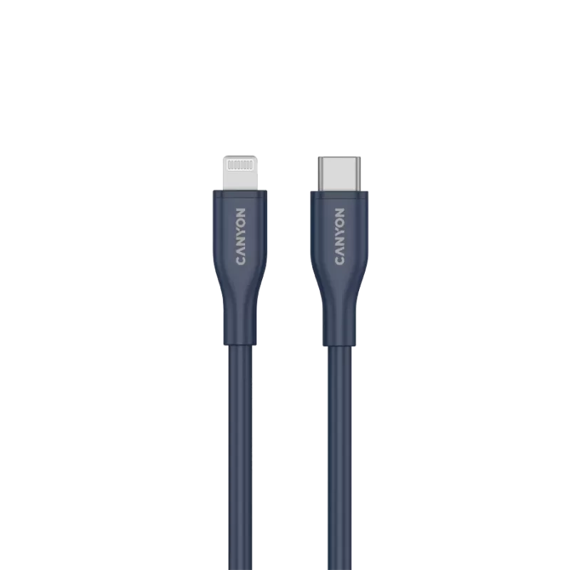 Kabel USB‑C do Lightning CANYON CLNM60 60W MFi 1 m silikonowy niebieski