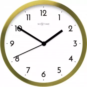 NeXtime zegar 2523gw Arabic, Ø44 cm, ścienny, złoty/biały