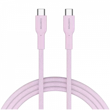 Kabel CANYON OnWire 60CL C-C 60W COLOR Pleciony 1m Różowy