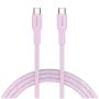 Kabel CANYON OnWire 60CL C-C 60W COLOR Pleciony 1m Różowy