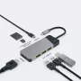 Hub USB Type‑C zielony Cell HUBGC01 — 7 portów: 3×USB‑A 3.2 Gen 1, 1×USB‑C 3.2 Gen 1, HDMI, czytnik microSD+SD — srebrny