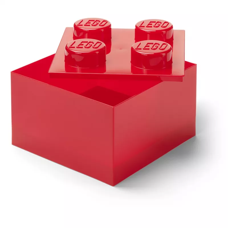 LEGO Klock 4 Czerwony Przezroczysty – przezroczysty czerwony klocek budowlany 4x2