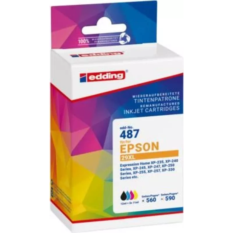EDDING Druckerpatrone ersetzt Epson T29XL Multipack 4 Kompatibel Schwarz Cyan Magenta (18-487-01)