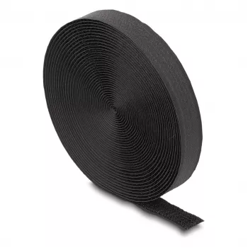 Taśma DeLOCK na rzep 5 m x 20 mm czarna nylonowa