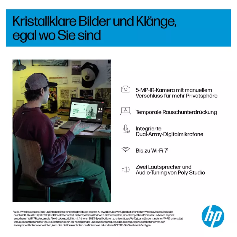 HP OmniBook BZ8L0EA 16 Notebook - 5 GHz 40,6 cm - 1 TB SSD - 32 GB RAM - ekran dotykowy - Windows 11 Home (BZ8L0EA#ABD)