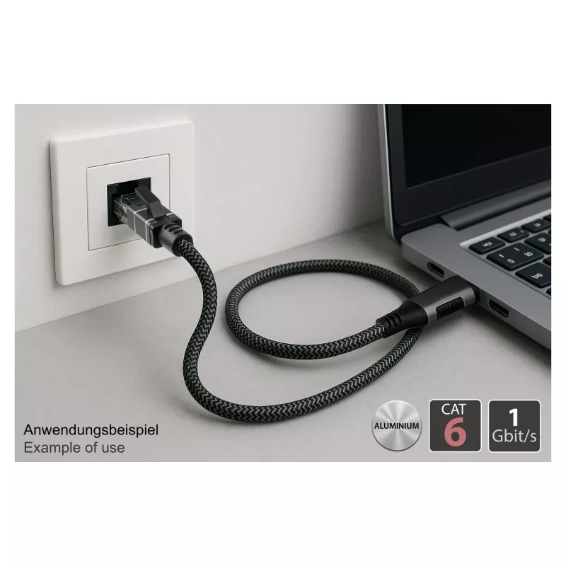 Kabel Ethernet Good Connections USB-C RJ45, antracytowy, 2,0 m