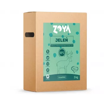 Sucha karma dla psów ZOYA ColdPRO Deer 3 kg — psy dorosłe, formuła o ograniczonej liczbie składników z dziczyzną, 26% białka, 9,5% tłuszczu