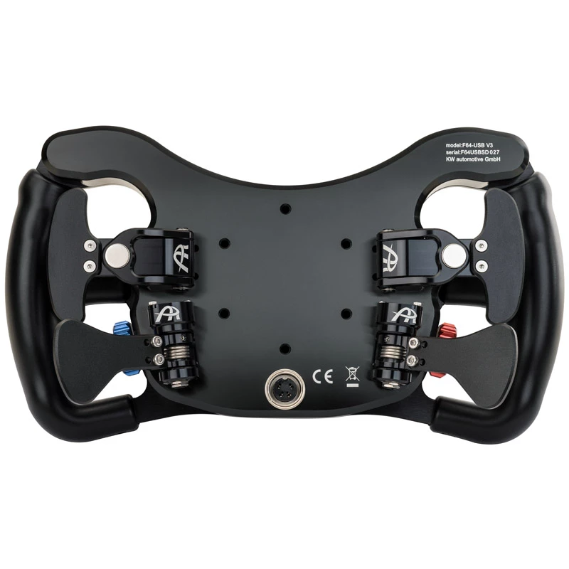 Kierownica wyścigowa Ascher Racing F64-USB V3 — ergonomiczna konstrukcja motylkowa, połączenie USB