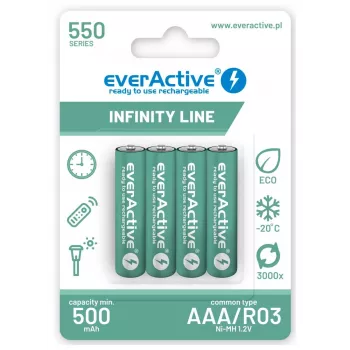 Akumulatorki AAA NiMH everActive EVHRL03-550 1.2V 550mAh, 4 szt.
