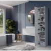 Szafka łazienkowa stojąca top e shop S33 BIEL — wolnostojąca, biała, 6 półek, 300×300×1700 mm