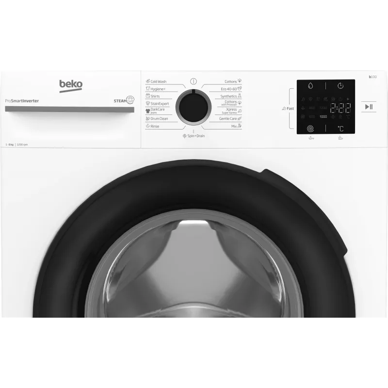 BEKO pralka BM1WFSU36233WB, 6 kg, klasa energetyczna B, 44.6 cm, 1200 obr./min, silnik inwerterowy, Steam Cure