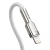 Kabel USB-C na Lightning Baseus Cafule 1 m, 20 W, obudowa cynkowa, biały