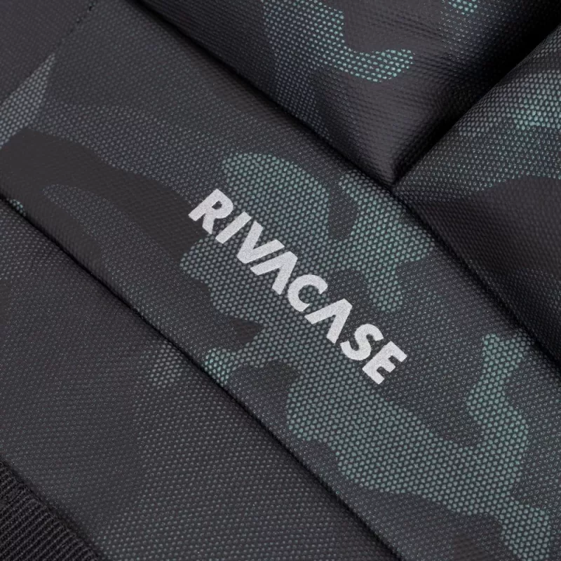 Plecak Rivacase Sherwood Camouflage, granatowy Poliester, poliuretan