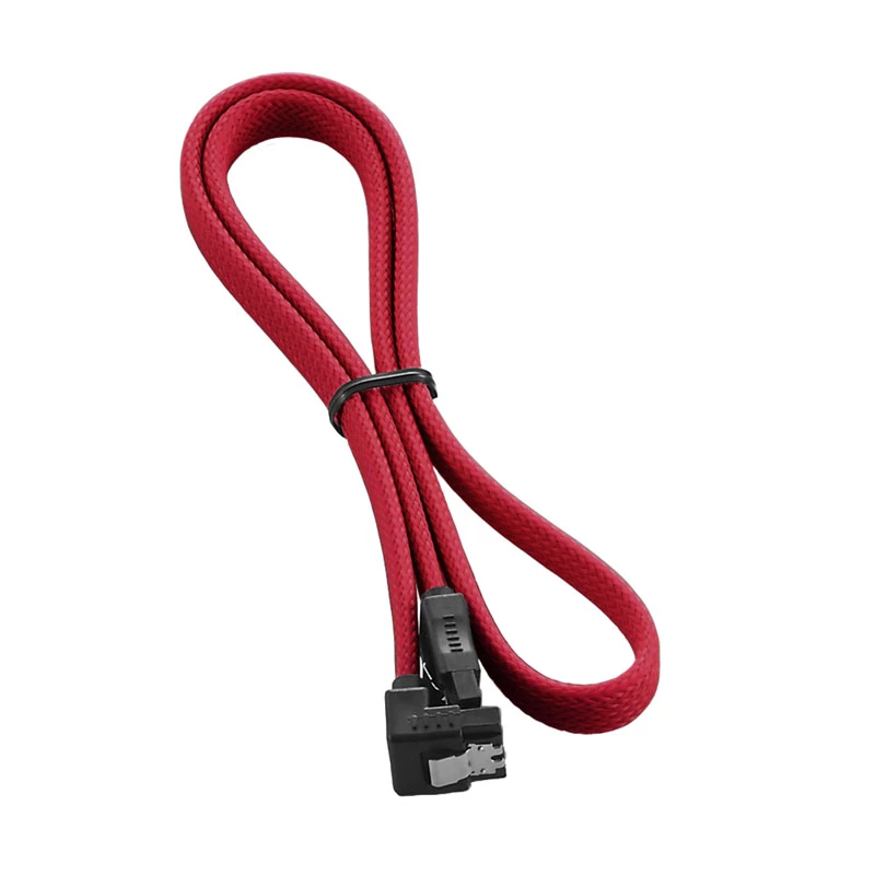 CableMod ModMesh - kabel SATA - Serial ATA 150/300/600 - SATA (W) pod kątem prostym do SATA (W) - 60 cm - Czerwony (CM-CAB-RSAT-N60KR-R)