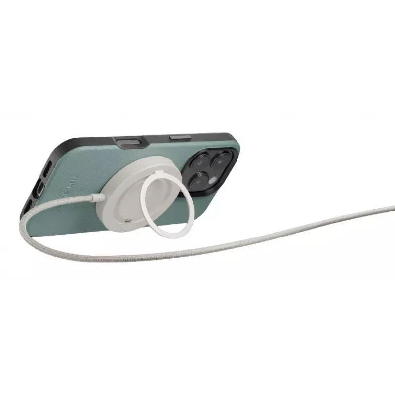 Ładowarka bezprzewodowa stojak native union Snapstand Qi2 Standstone, do użytku wewnątrz pomieszczeń, zasilana przez USB, kabel 1,5 m, jasnoszara