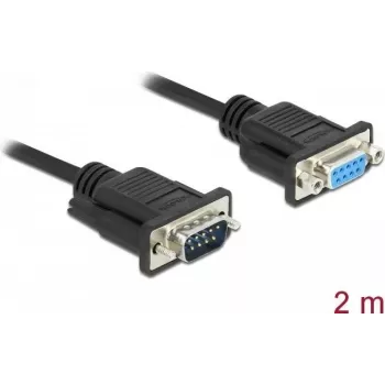 Kabel szeregowy DeLOCK 86602 Czarny 2m RS-232 Sub-D9