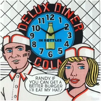 Zegar ścienny NeXtime 8167 Delux Diner, 43x43cm, wielokolorowy