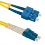 Qoltec - kabel krosowy - jednomodowy SC/UPC (M) do jednomodowego LC/UPC (M) - 1 m - światłowód - dupleks - 9/125 mikrometrów - G.652D