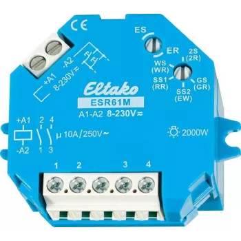 Eltako AP/UP-Impulse Switch ESR61M, 1 + 1 Normally Open Contact 10 A ESR61M 8 - 230 V/UC 1 + 1 Normally Open Contact 10 A 250 V/AC (Incandescent Lamp (61200301)