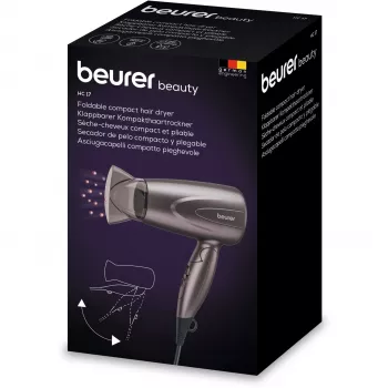Suszarka do włosów Beurer HC 17, turystyczna, szara, 1000W