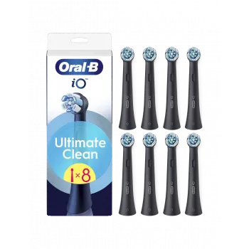 Wymienne końcówki szczoteczki Oral-B iO Ultimate Clean, czarne, 8 szt.