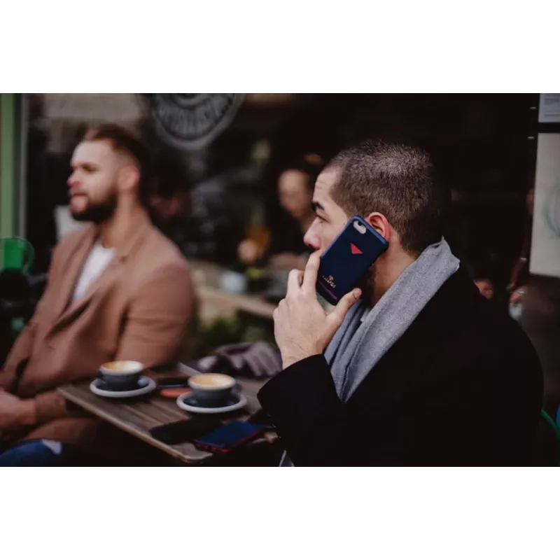 Tylna osłona Card Slot VixFox na iPhone 7/8 Plus — granatowa, ochronna skorupa tylna z kieszonką na kartę