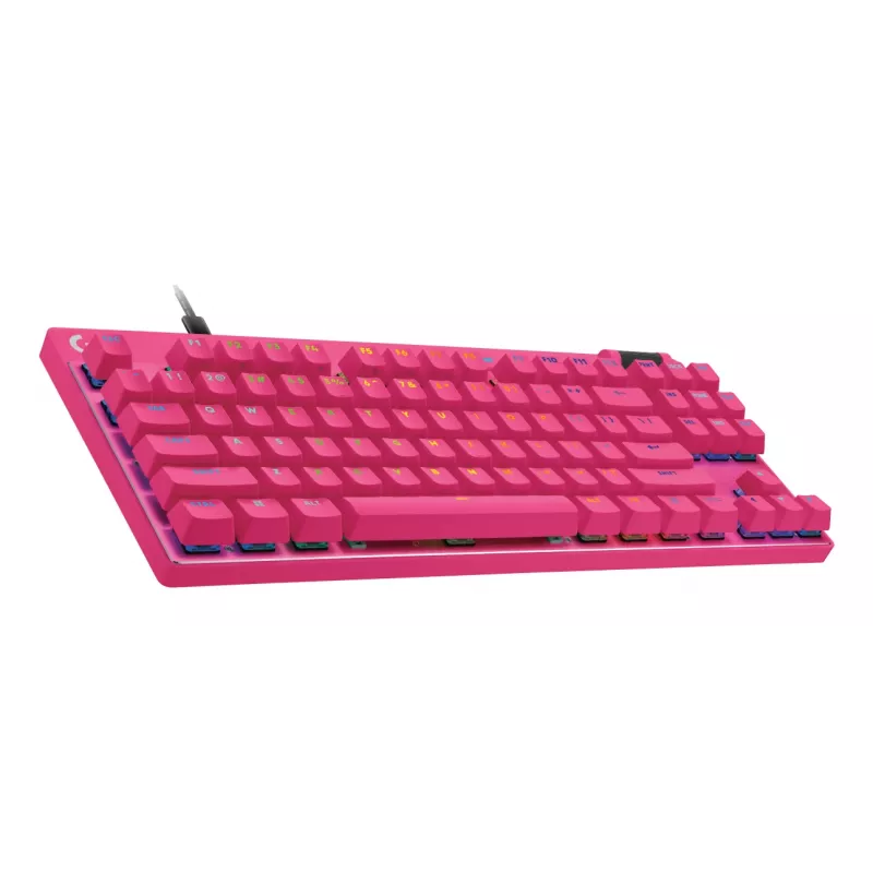 Klawiatura gamingowa Logitech G 920-013249 USB AZERTY francuska różowa tenkeyless