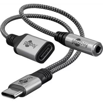 Goobay Adapter USB-C™ do USB-C™ i jack, 3,5 mm AUX (74524)