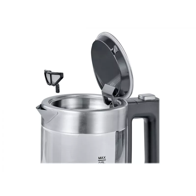 Czajnik elektryczny Severin WK 3472, 0,5 l, srebrny, 1100 W (WK3472)