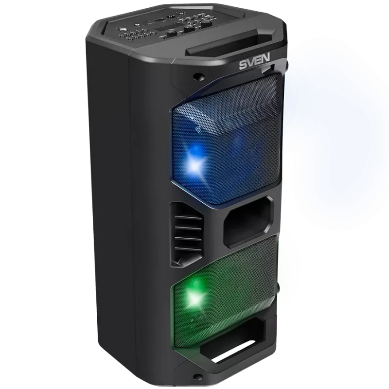 Głośnik SVEN PS-600, czarny (50W, TWS, Bluetooth, FM, USB, microSD, wyświetlacz LED, 4000mAh)