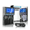 everActive UC-4200 Uniwersalna ładowarka sieciowa AC 12V 3A, obsługuje AA/AAA/C/9V, 4 ogniwa, czarna, wbudowany wyświetlacz