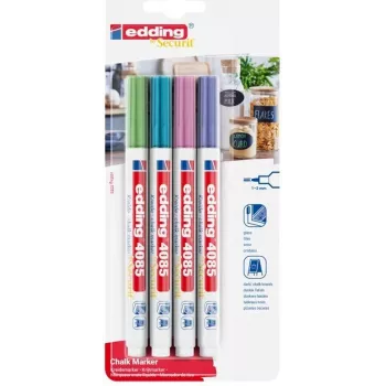 Edding 4085/4W Kreidemarker metallic 1–2 mm tip, 4-piece pack